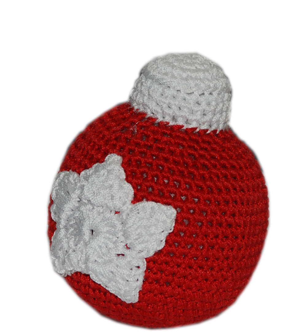 Knit Knacks Christmas Ornament Ball Organic Cotton Small Dog Toy